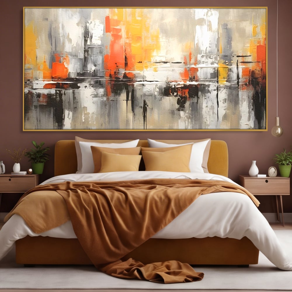 Tablou Canvas Premium LuxCanva® A1623, Imbratisare Abstracta , Living, Decorativ, Cromatic, Compozitie, Dormitor, Culori Vibrante