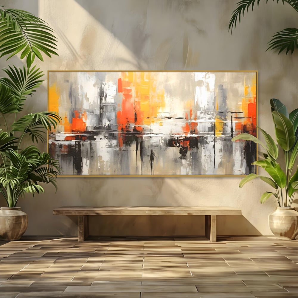 Tablou Canvas Premium LuxCanva® A1623, Imbratisare Abstracta , Living, Decorativ, Cromatic, Compozitie, Dormitor, Culori Vibrante