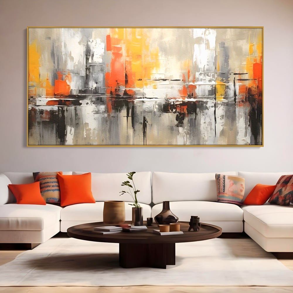 Tablou Canvas Premium LuxCanva® A1623, Imbratisare Abstracta , Living, Decorativ, Cromatic, Compozitie, Dormitor, Culori Vibrante