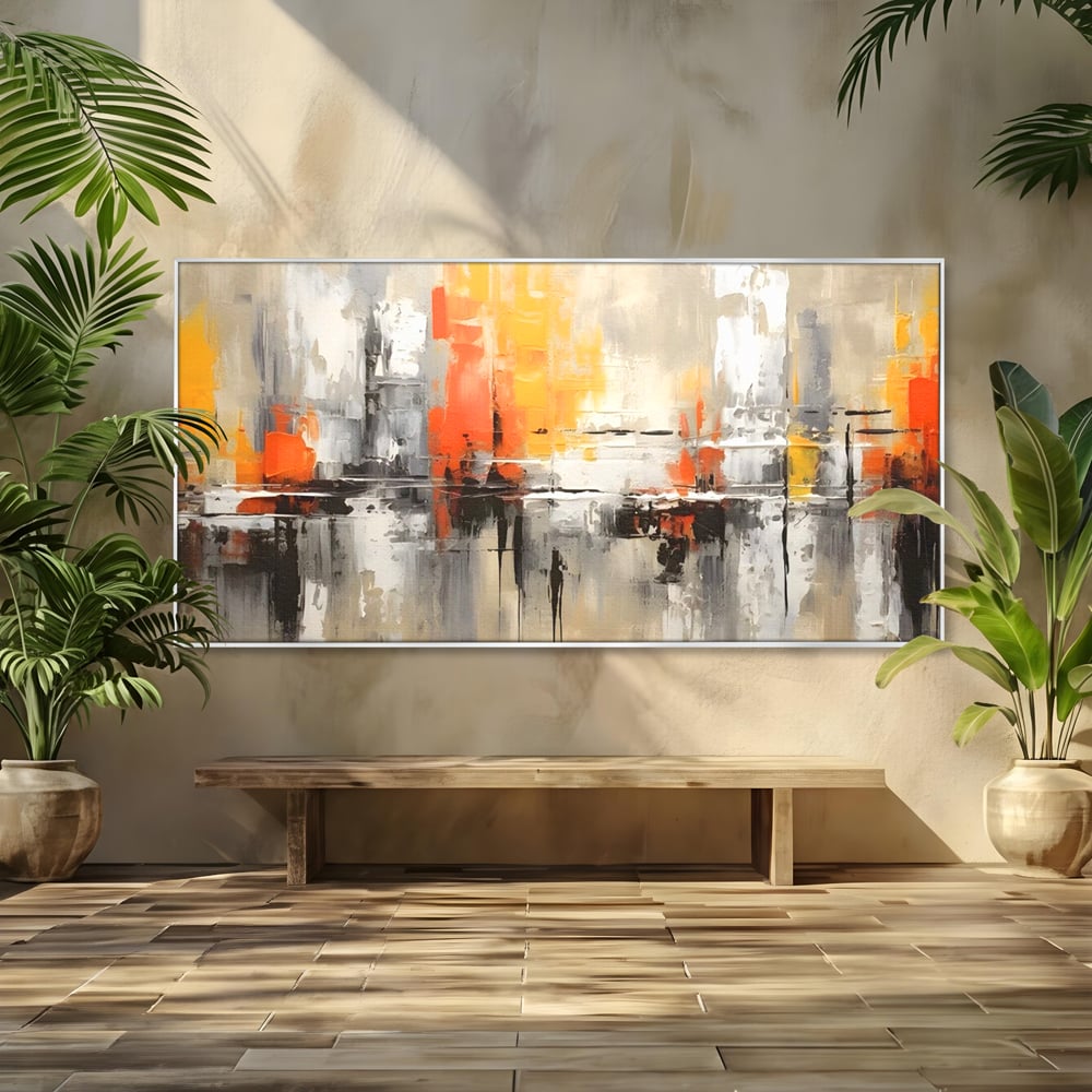 Tablou Canvas Premium LuxCanva® A1623, Imbratisare Abstracta , Living, Decorativ, Cromatic, Compozitie, Dormitor, Culori Vibrante