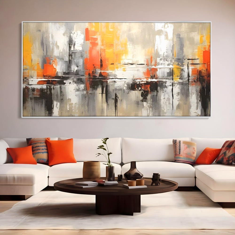 Tablou Canvas Premium LuxCanva® A1623, Imbratisare Abstracta , Living, Decorativ, Cromatic, Compozitie, Dormitor, Culori Vibrante