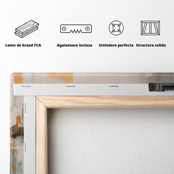 Leinwandbilder Premium LuxCanva® A1626, Grau Leinwandbilder, Zimmer, Dekorativ, Nicht Farben, Reflektierend, Abstrakt, Schlafzimmer, Lebendige Farben