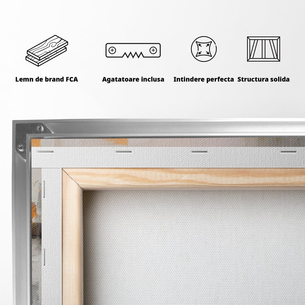 Leinwandbilder Premium LuxCanva® A1626, Grau Leinwandbilder, Zimmer, Dekorativ, Nicht Farben, Reflektierend, Abstrakt, Schlafzimmer, Lebendige Farben
