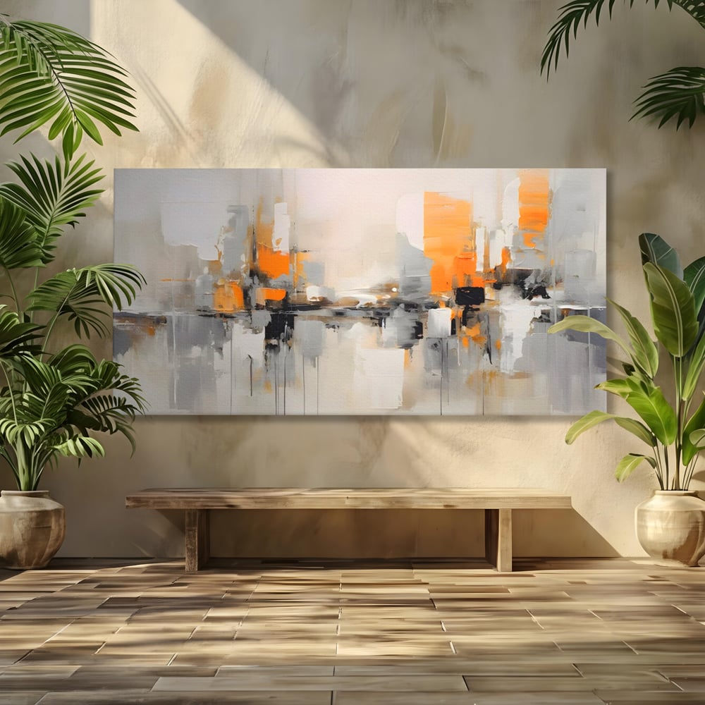 Leinwandbilder Premium LuxCanva® A1626, Grau Leinwandbilder, Zimmer, Dekorativ, Nicht Farben, Reflektierend, Abstrakt, Schlafzimmer, Lebendige Farben