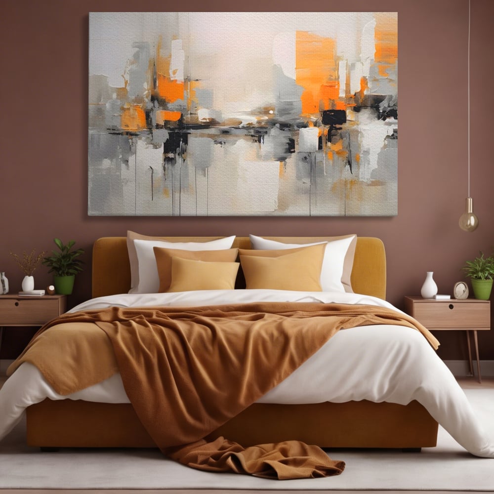 Leinwandbilder Premium LuxCanva® A1626, Grau Leinwandbilder, Zimmer, Dekorativ, Nicht Farben, Reflektierend, Abstrakt, Schlafzimmer, Lebendige Farben