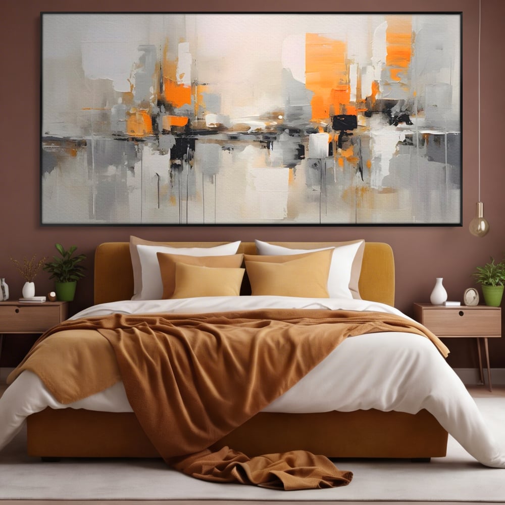 Leinwandbilder Premium LuxCanva® A1626, Grau Leinwandbilder, Zimmer, Dekorativ, Nicht Farben, Reflektierend, Abstrakt, Schlafzimmer, Lebendige Farben