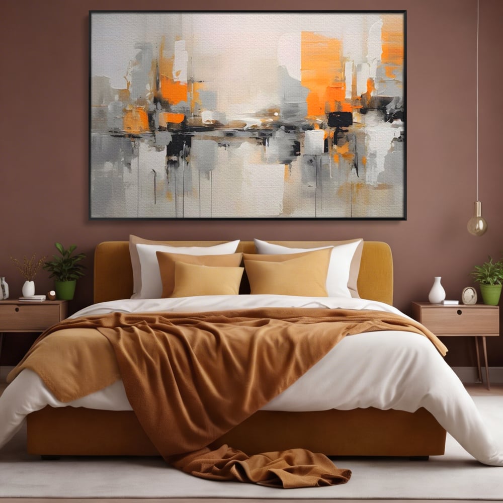 Leinwandbilder Premium LuxCanva® A1626, Grau Leinwandbilder, Zimmer, Dekorativ, Nicht Farben, Reflektierend, Abstrakt, Schlafzimmer, Lebendige Farben