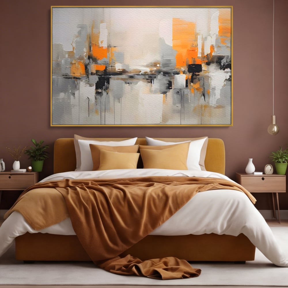 Leinwandbilder Premium LuxCanva® A1626, Grau Leinwandbilder, Zimmer, Dekorativ, Nicht Farben, Reflektierend, Abstrakt, Schlafzimmer, Lebendige Farben