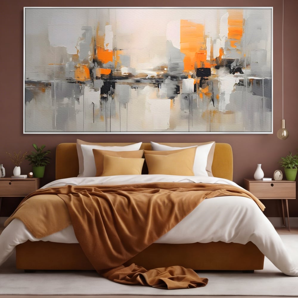 Leinwandbilder Premium LuxCanva® A1626, Grau Leinwandbilder, Zimmer, Dekorativ, Nicht Farben, Reflektierend, Abstrakt, Schlafzimmer, Lebendige Farben