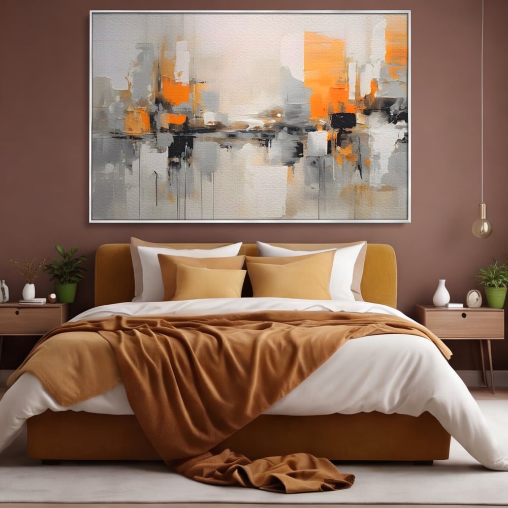 Leinwandbilder Premium LuxCanva® A1626, Grau Leinwandbilder, Zimmer, Dekorativ, Nicht Farben, Reflektierend, Abstrakt, Schlafzimmer, Lebendige Farben