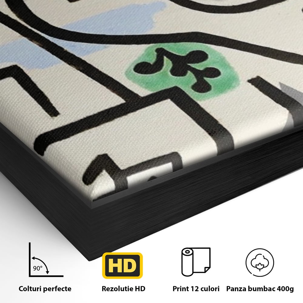 Tablou Canvas Premium LuxCanva® A1627, Rich Harbour , Camera Copil, Paul Klee, Animatie, Modern, Dormitor, Culori Vibrante