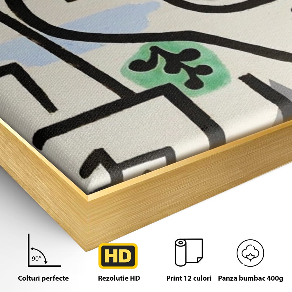 Tablou Canvas Premium LuxCanva® A1627, Rich Harbour , Camera Copil, Paul Klee, Animatie, Modern, Dormitor, Culori Vibrante