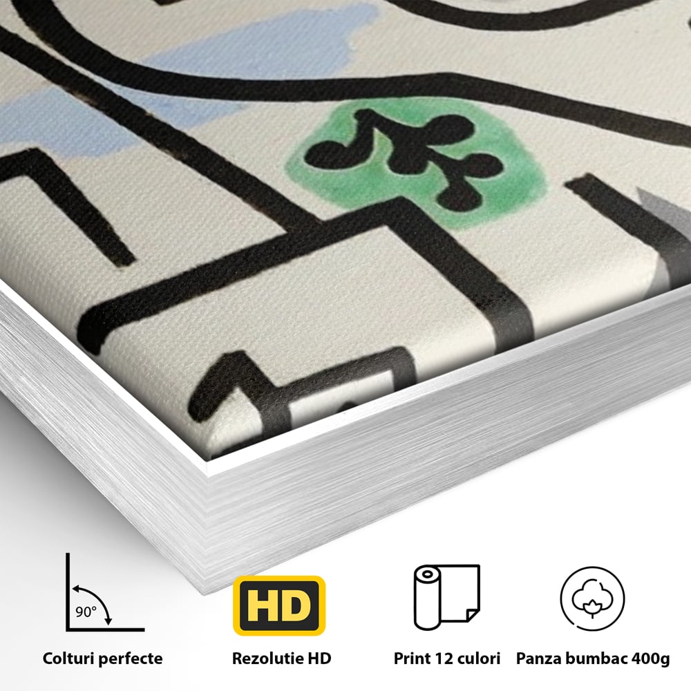 Tablou Canvas Premium LuxCanva® A1627, Rich Harbour , Camera Copil, Paul Klee, Animatie, Modern, Dormitor, Culori Vibrante