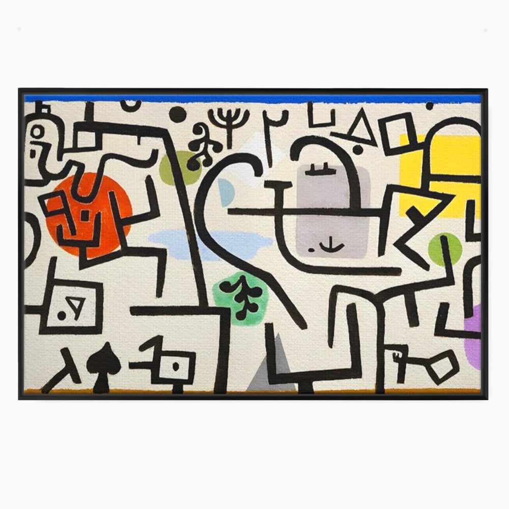 Tablou Canvas Premium LuxCanva® A1627, Rich Harbour , Camera Copil, Paul Klee, Animatie, Modern, Dormitor, Culori Vibrante