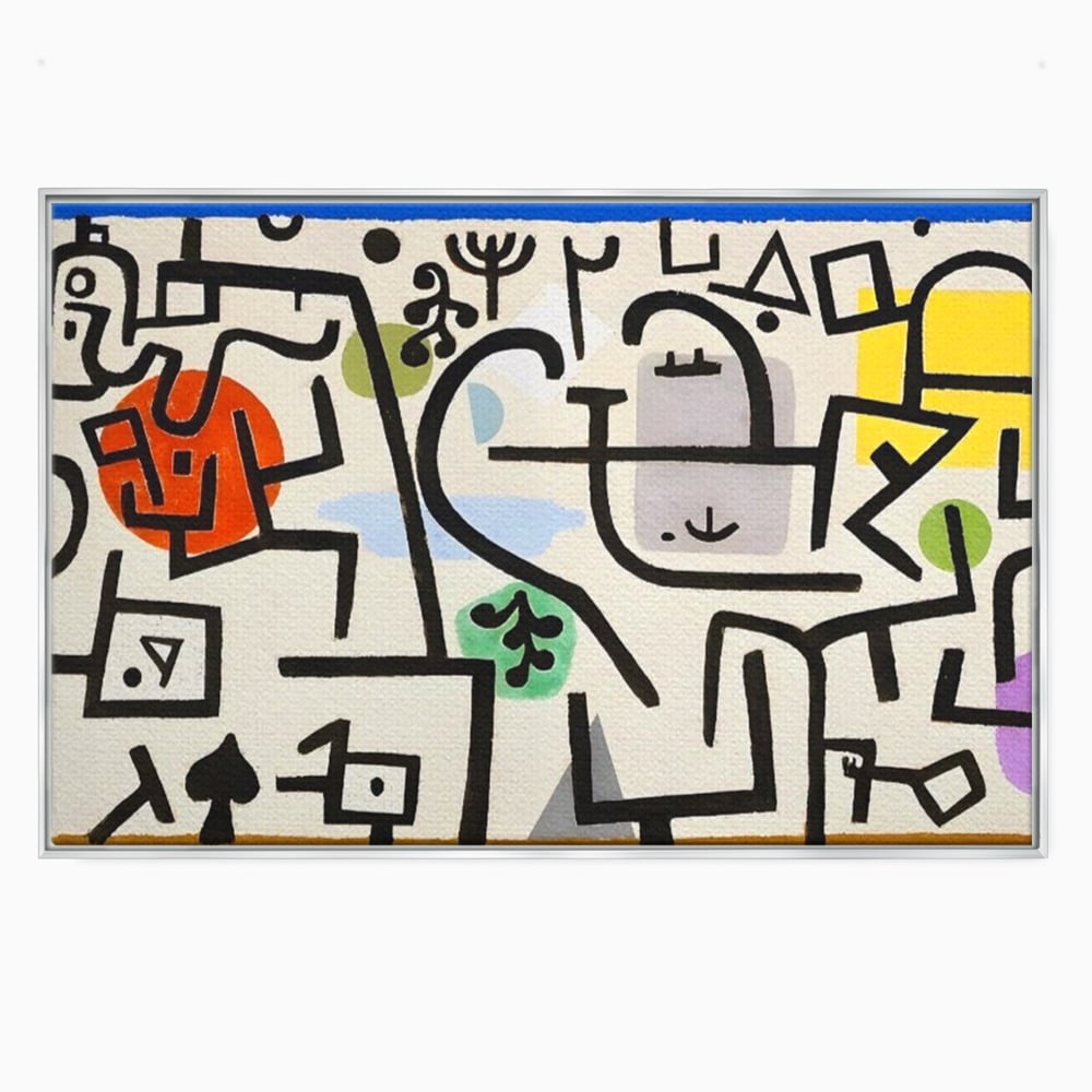 Tablou Canvas Premium LuxCanva® A1627, Rich Harbour , Camera Copil, Paul Klee, Animatie, Modern, Dormitor, Culori Vibrante