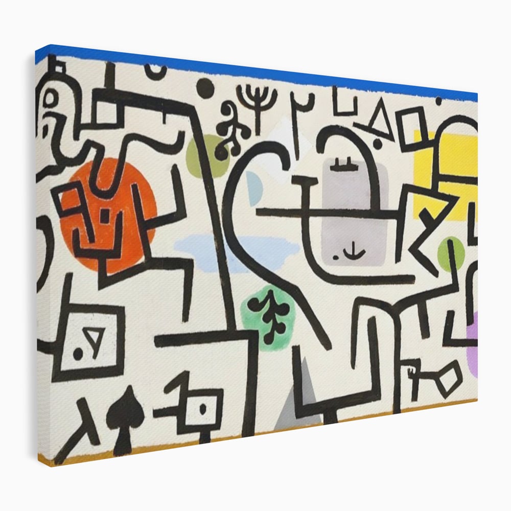 Tablou Canvas Premium LuxCanva® A1627, Rich Harbour , Camera Copil, Paul Klee, Animatie, Modern, Dormitor, Culori Vibrante