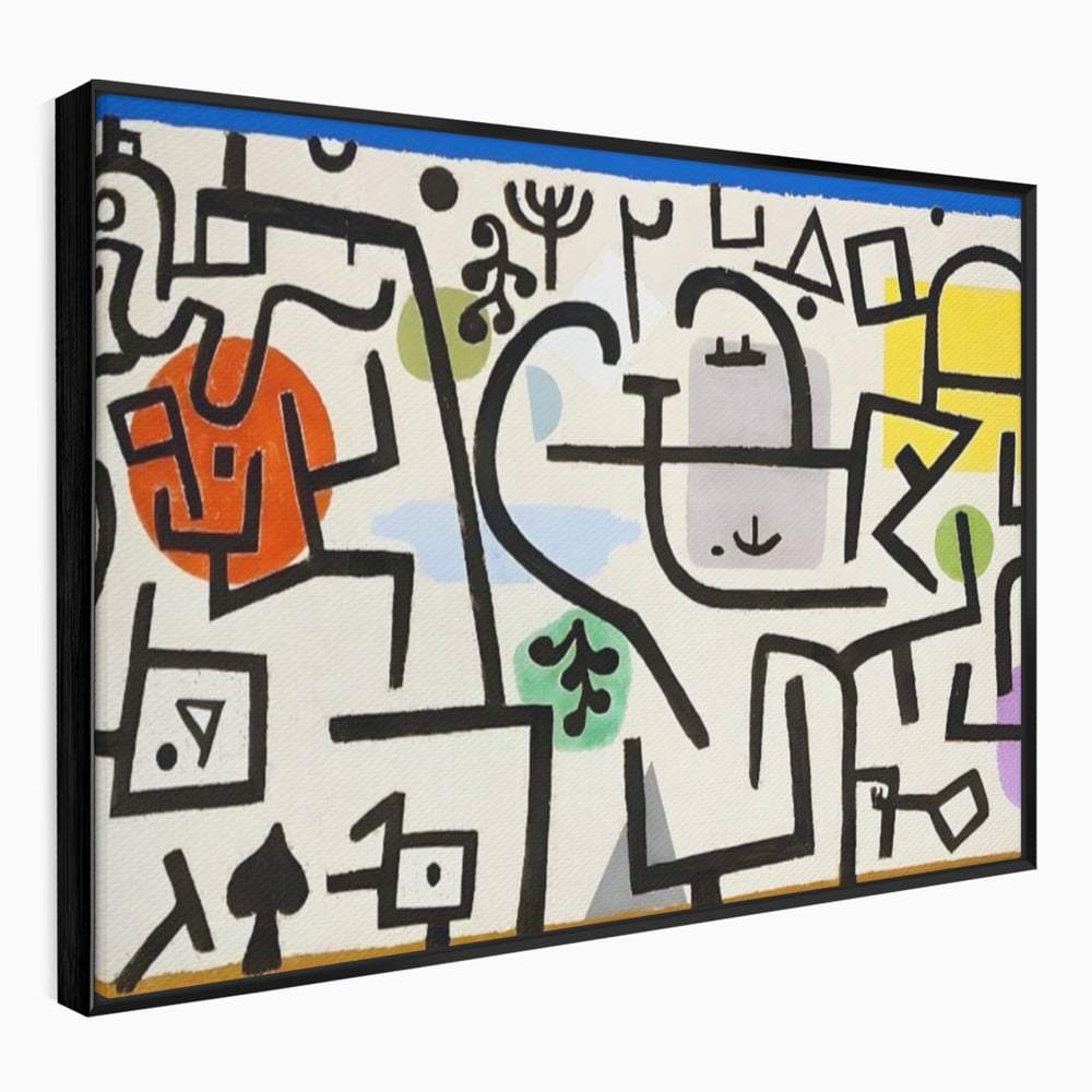 Tablou Canvas Premium LuxCanva® A1627, Rich Harbour , Camera Copil, Paul Klee, Animatie, Modern, Dormitor, Culori Vibrante