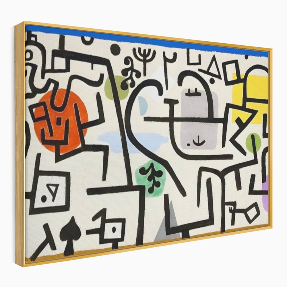 Tablou Canvas Premium LuxCanva® A1627, Rich Harbour , Camera Copil, Paul Klee, Animatie, Modern, Dormitor, Culori Vibrante