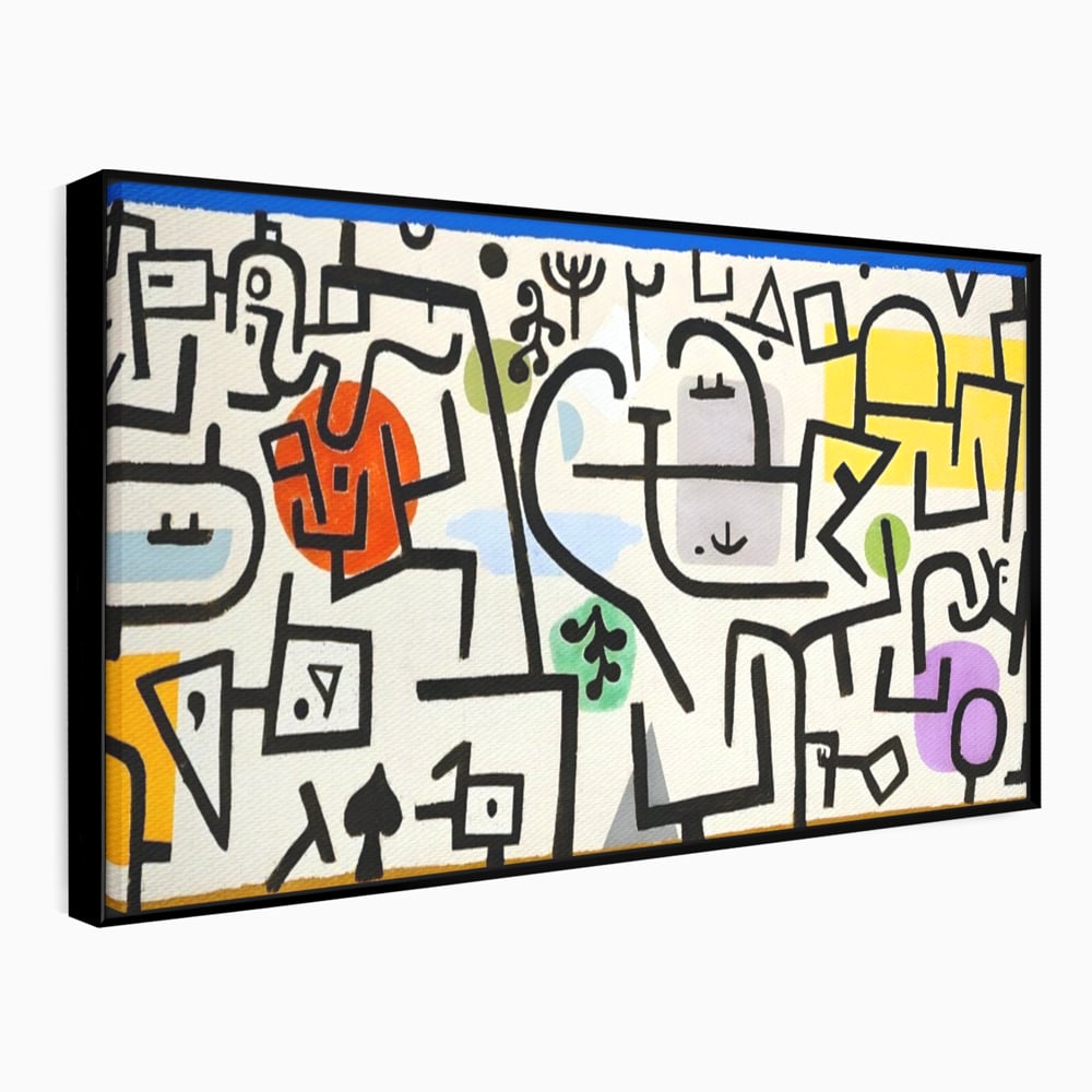 Tablou Canvas Premium LuxCanva® A1627, Rich Harbour , Camera Copil, Paul Klee, Animatie, Modern, Dormitor, Culori Vibrante