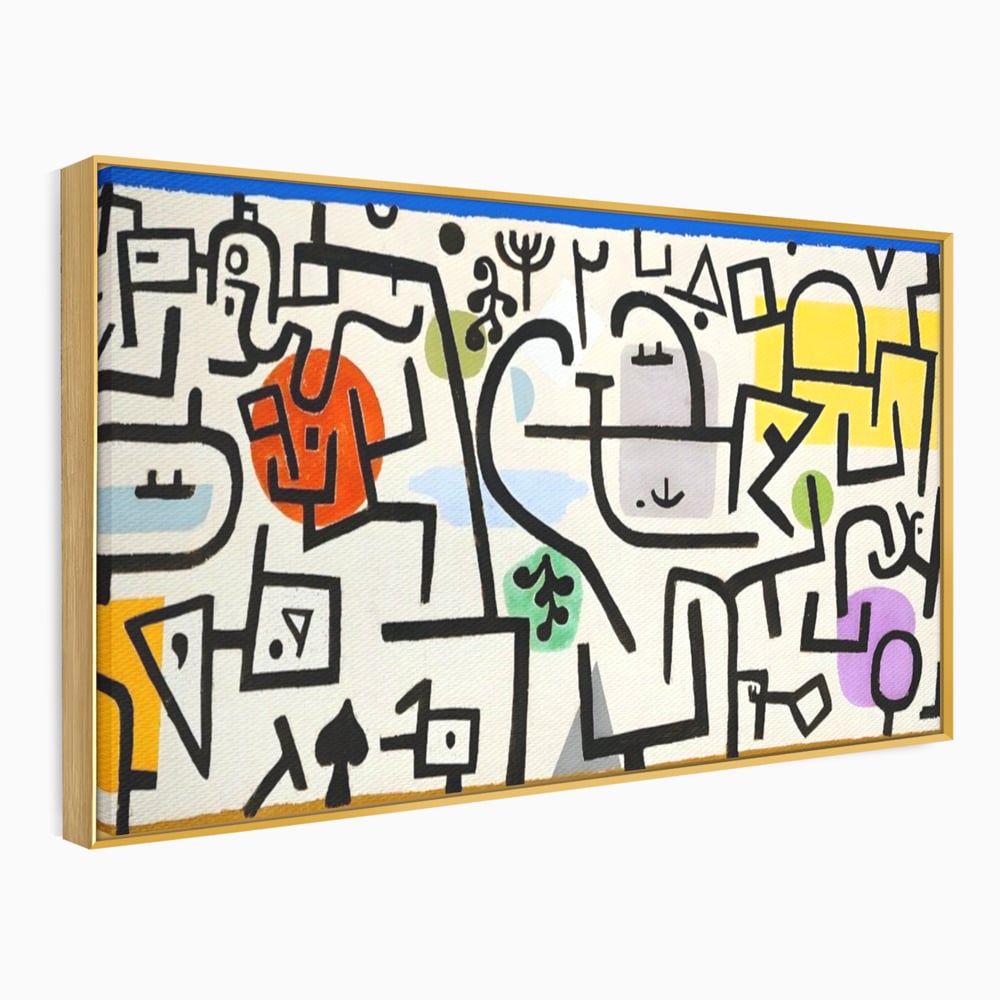 Tablou Canvas Premium LuxCanva® A1627, Rich Harbour , Camera Copil, Paul Klee, Animatie, Modern, Dormitor, Culori Vibrante