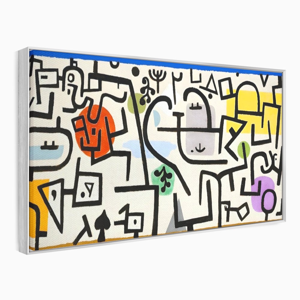 Tablou Canvas Premium LuxCanva® A1627, Rich Harbour , Camera Copil, Paul Klee, Animatie, Modern, Dormitor, Culori Vibrante