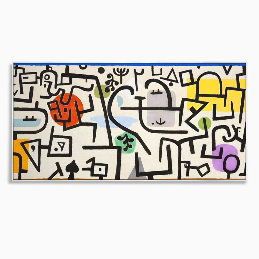 Tablou Canvas Premium LuxCanva® A1627, Rich Harbour , Camera Copil, Paul Klee, Animatie, Modern, Dormitor, Culori Vibrante