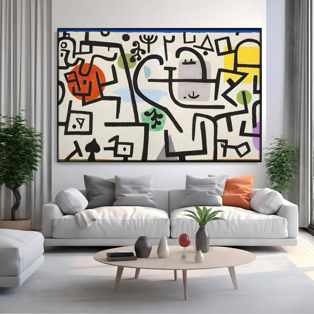 Tablou Canvas Premium LuxCanva® A1627, Rich Harbour , Camera Copil, Paul Klee, Animatie, Modern, Dormitor, Culori Vibrante