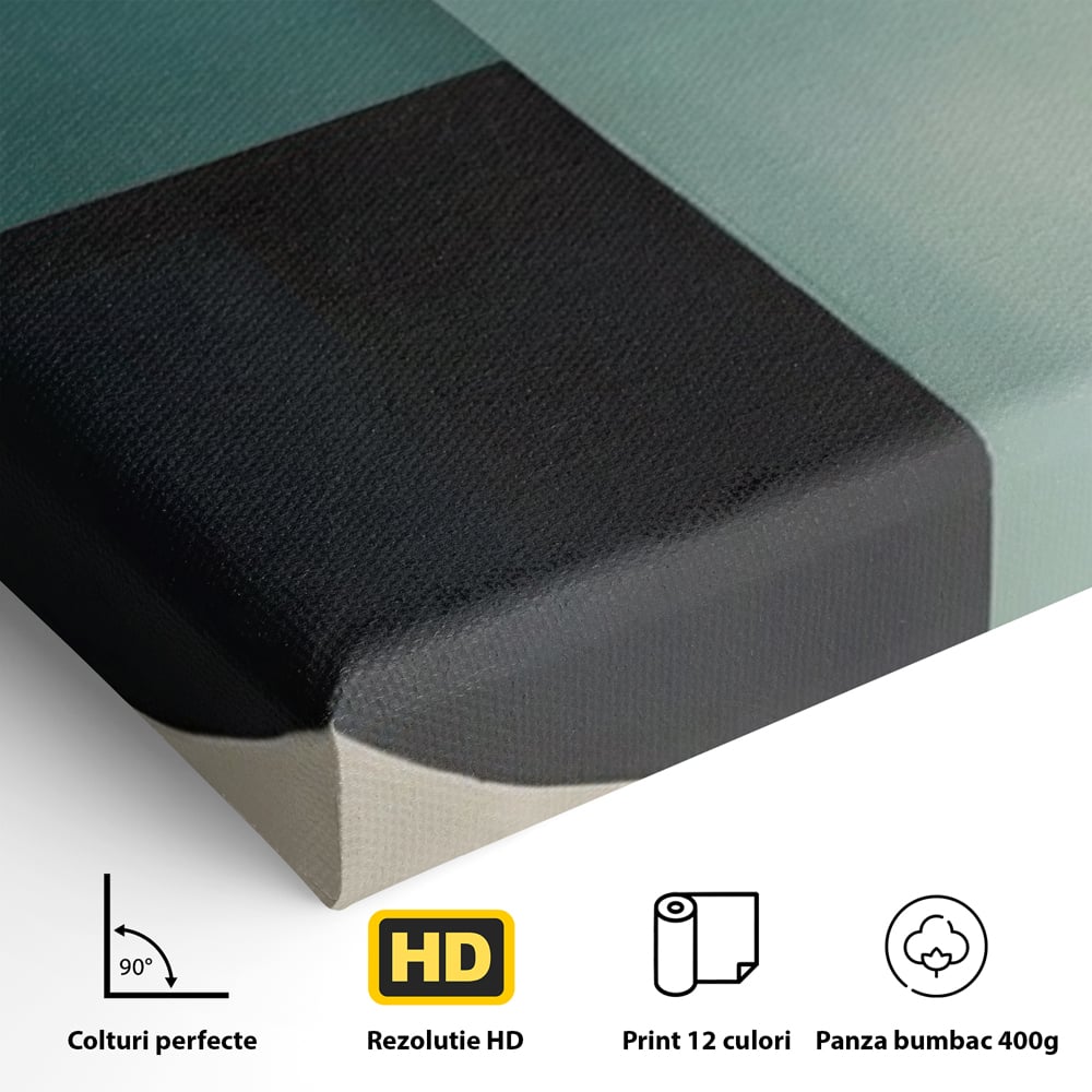 Tablou Canvas Premium LuxCanva® A1628, Turquoise Abstract , Living, Cerc, Cromatic, Modern, Dormitor, Culori Vibrante