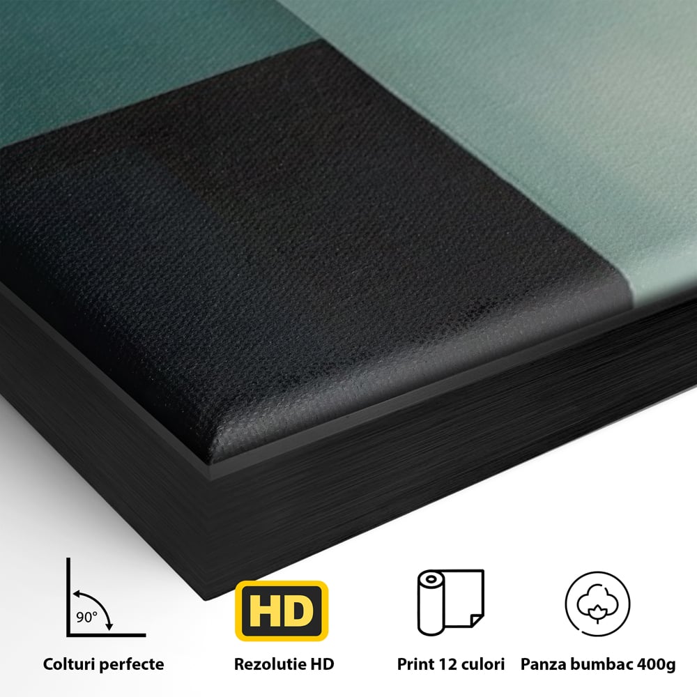 Tablou Canvas Premium LuxCanva® A1628, Turquoise Abstract , Living, Cerc, Cromatic, Modern, Dormitor, Culori Vibrante