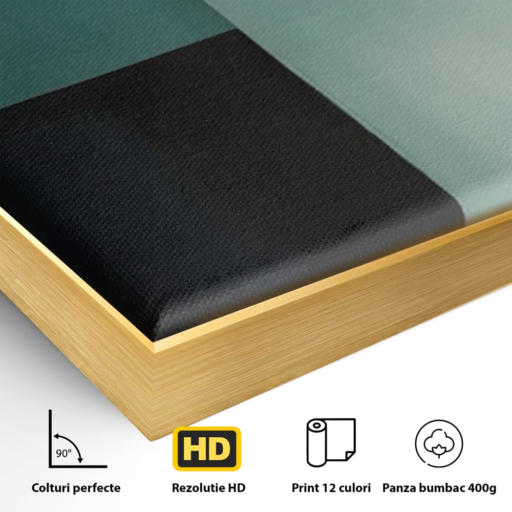 Tablou Canvas Premium LuxCanva® A1628, Turquoise Abstract , Living, Cerc, Cromatic, Modern, Dormitor, Culori Vibrante