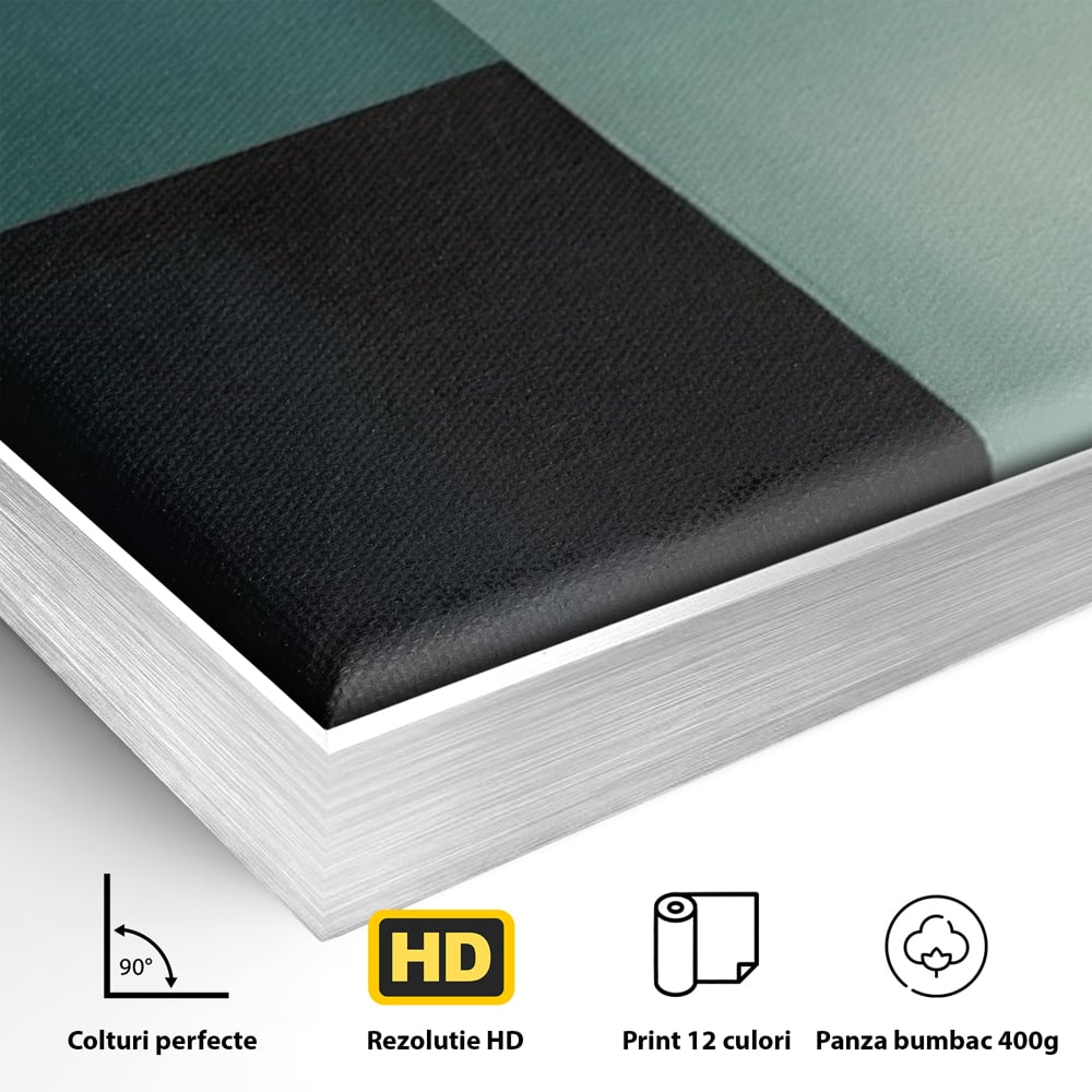 Tablou Canvas Premium LuxCanva® A1628, Turquoise Abstract , Living, Cerc, Cromatic, Modern, Dormitor, Culori Vibrante
