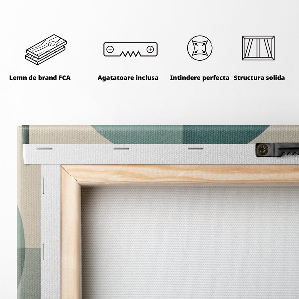 Tablou Canvas Premium LuxCanva® A1628, Turquoise Abstract , Living, Cerc, Cromatic, Modern, Dormitor, Culori Vibrante