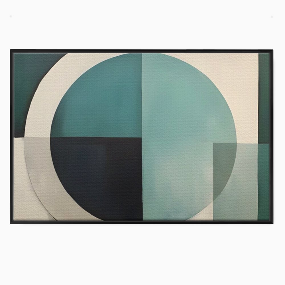 Tablou Canvas Premium LuxCanva® A1628, Turquoise Abstract , Living, Cerc, Cromatic, Modern, Dormitor, Culori Vibrante