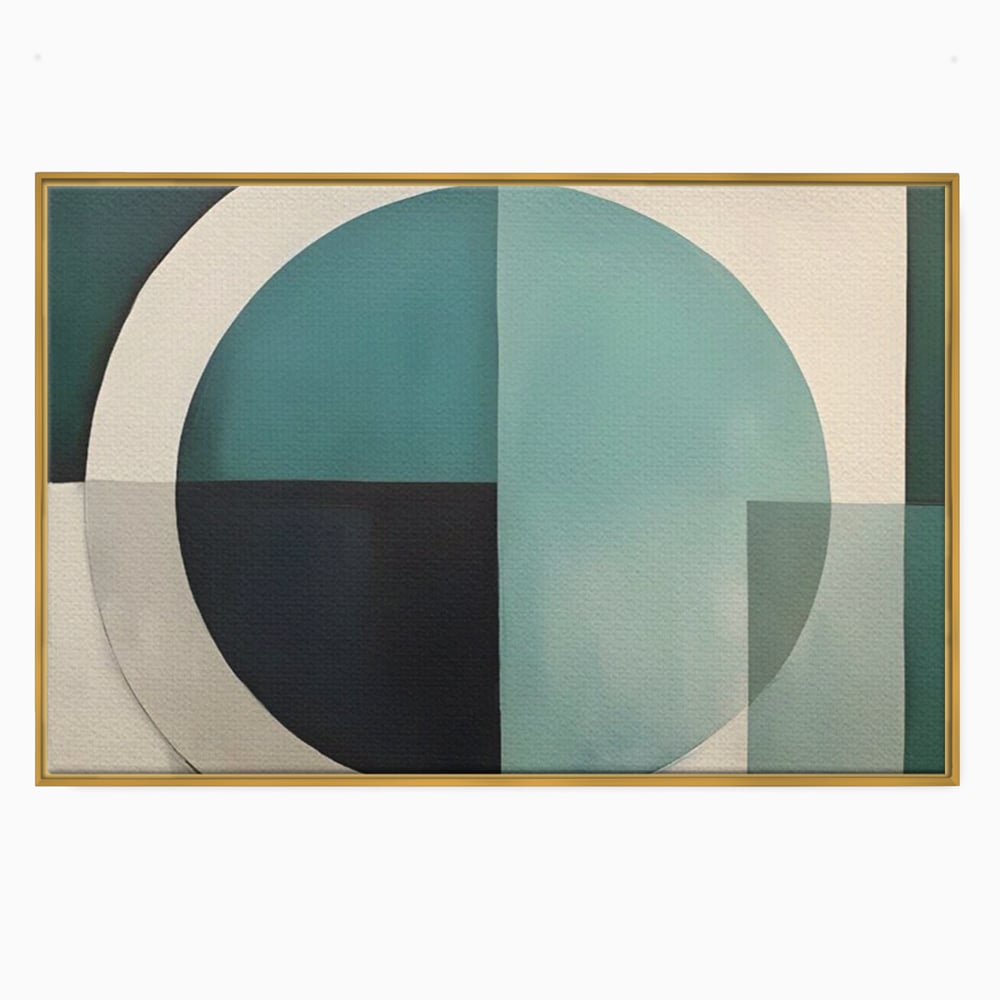 Tablou Canvas Premium LuxCanva® A1628, Turquoise Abstract , Living, Cerc, Cromatic, Modern, Dormitor, Culori Vibrante