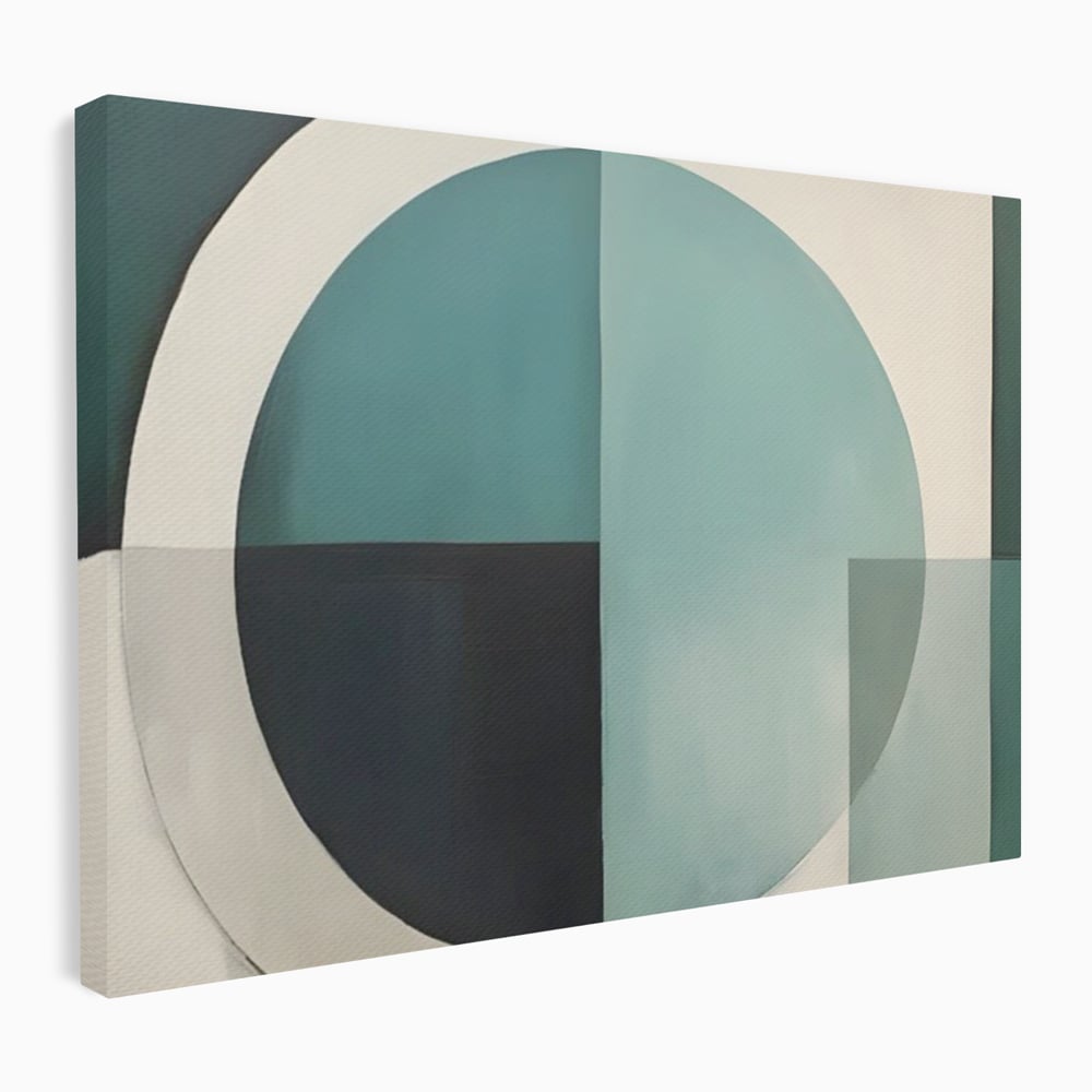 Tablou Canvas Premium LuxCanva® A1628, Turquoise Abstract , Living, Cerc, Cromatic, Modern, Dormitor, Culori Vibrante