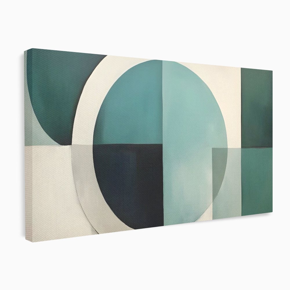 Tablou Canvas Premium LuxCanva® A1628, Turquoise Abstract , Living, Cerc, Cromatic, Modern, Dormitor, Culori Vibrante