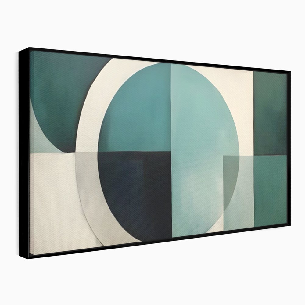Tablou Canvas Premium LuxCanva® A1628, Turquoise Abstract , Living, Cerc, Cromatic, Modern, Dormitor, Culori Vibrante