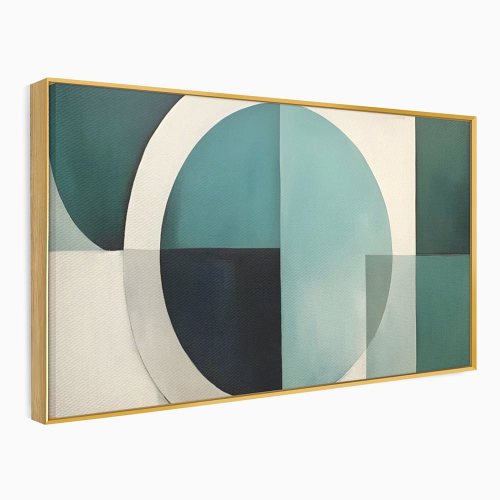 Tablou Canvas Premium LuxCanva® A1628, Turquoise Abstract , Living, Cerc, Cromatic, Modern, Dormitor, Culori Vibrante