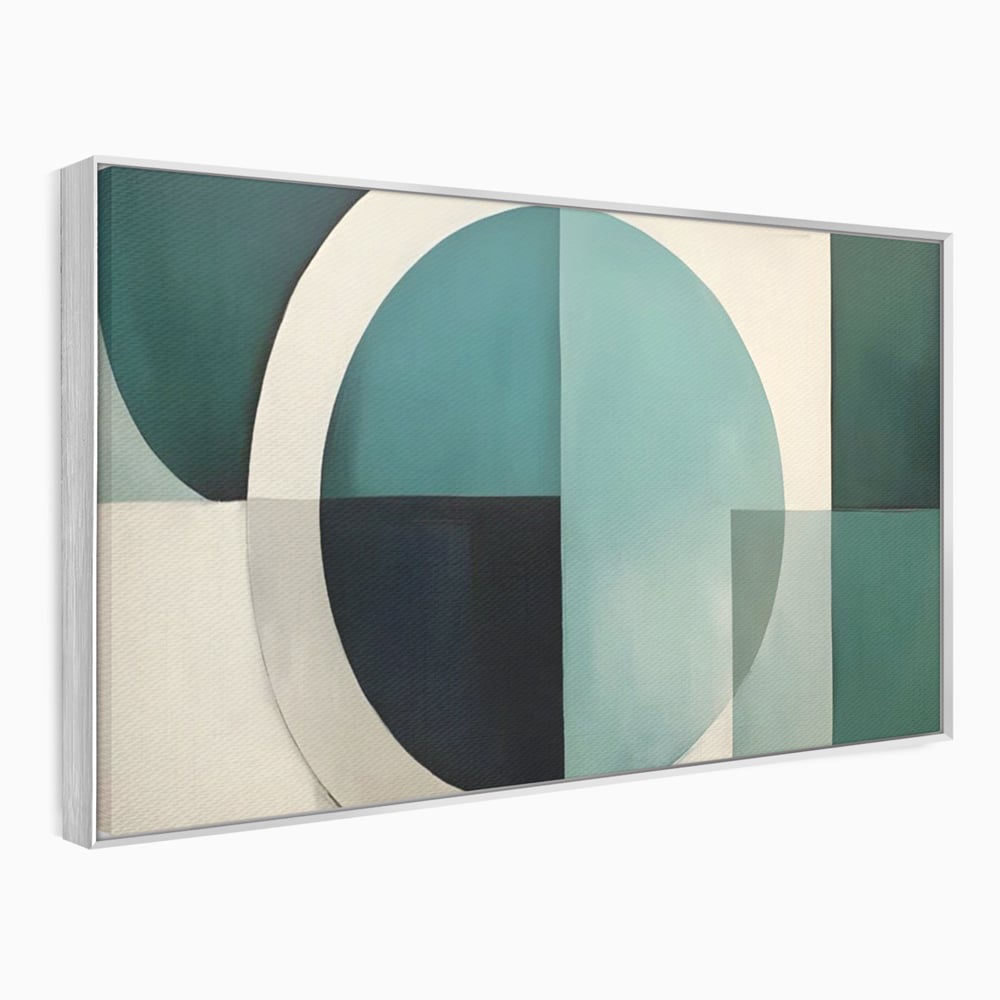 Tablou Canvas Premium LuxCanva® A1628, Turquoise Abstract , Living, Cerc, Cromatic, Modern, Dormitor, Culori Vibrante
