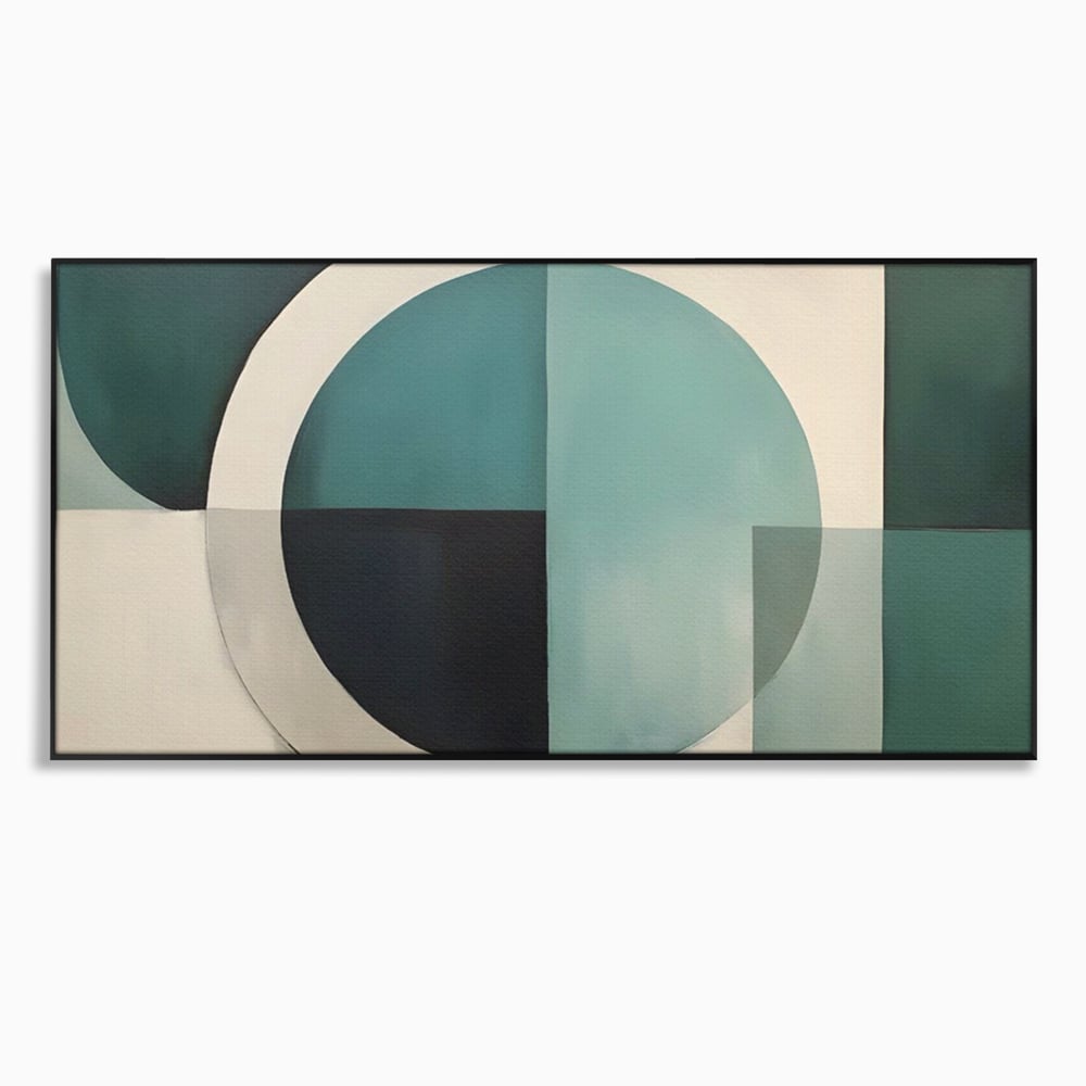 Tablou Canvas Premium LuxCanva® A1628, Turquoise Abstract , Living, Cerc, Cromatic, Modern, Dormitor, Culori Vibrante