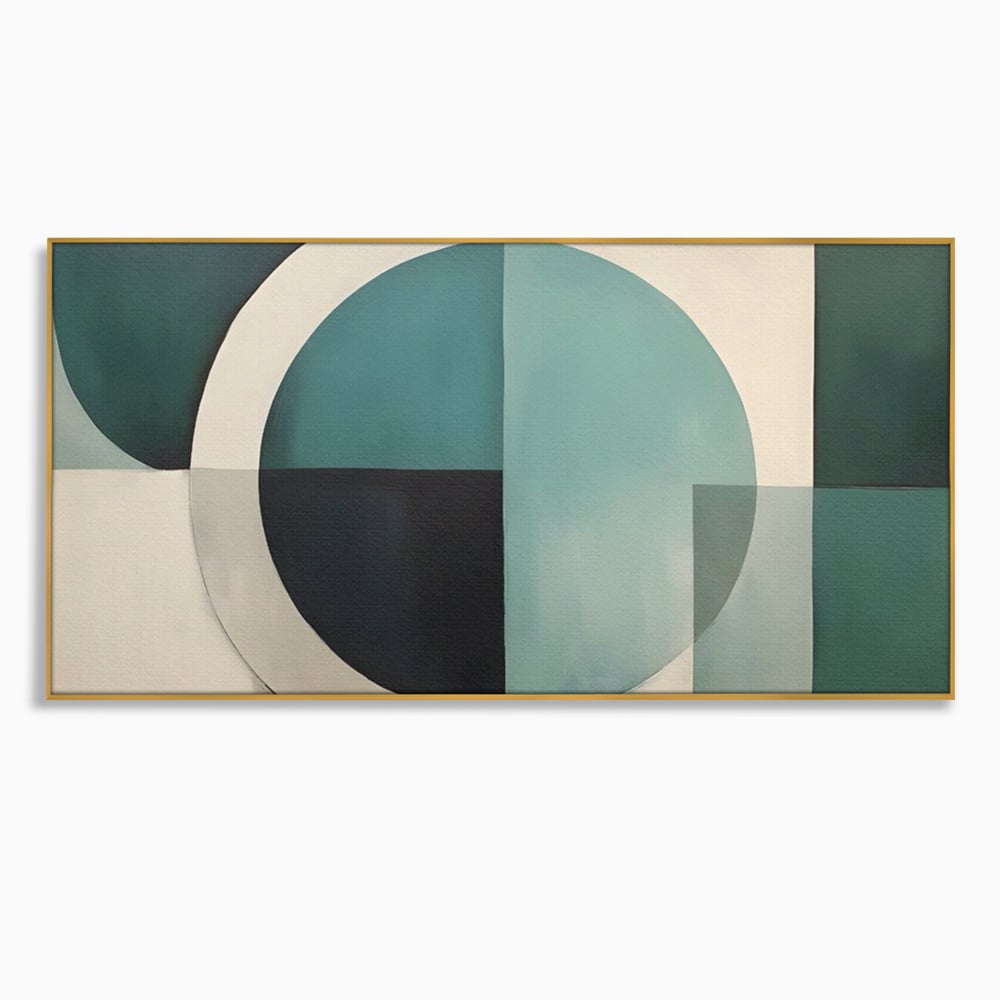 Tablou Canvas Premium LuxCanva® A1628, Turquoise Abstract , Living, Cerc, Cromatic, Modern, Dormitor, Culori Vibrante