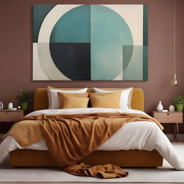 Tablou Canvas Premium LuxCanva® A1628, Turquoise Abstract , Living, Cerc, Cromatic, Modern, Dormitor, Culori Vibrante