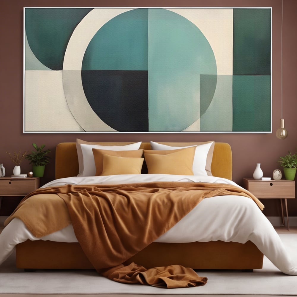 Tablou Canvas Premium LuxCanva® A1628, Turquoise Abstract , Living, Cerc, Cromatic, Modern, Dormitor, Culori Vibrante