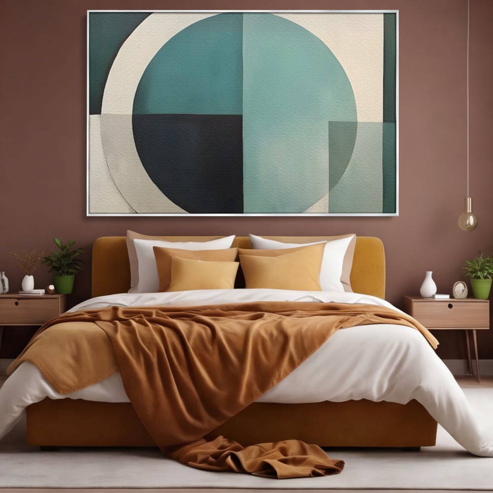 Tablou Canvas Premium LuxCanva® A1628, Turquoise Abstract , Living, Cerc, Cromatic, Modern, Dormitor, Culori Vibrante