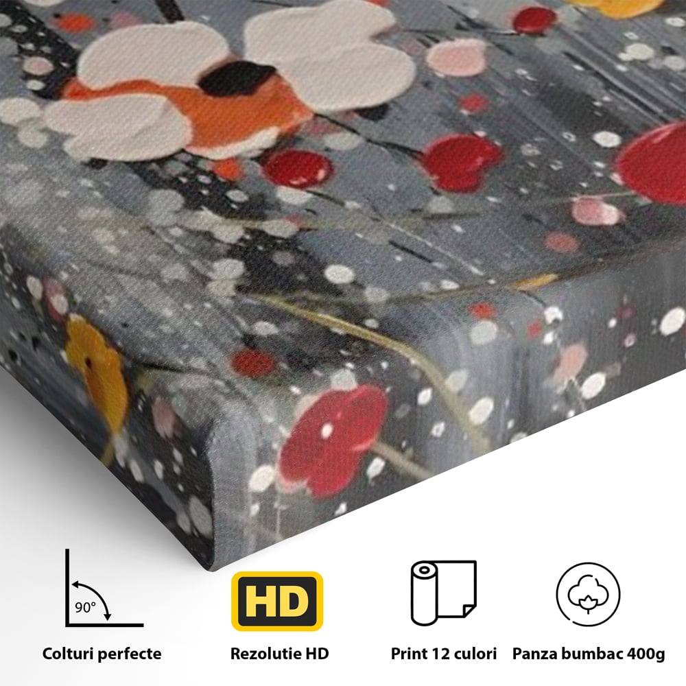 Tablou Canvas Premium LuxCanva® A1629, Minimal Flowers ,  Living, Flori, Natura, Decorativ, Dormitor, Culori Vibrante
