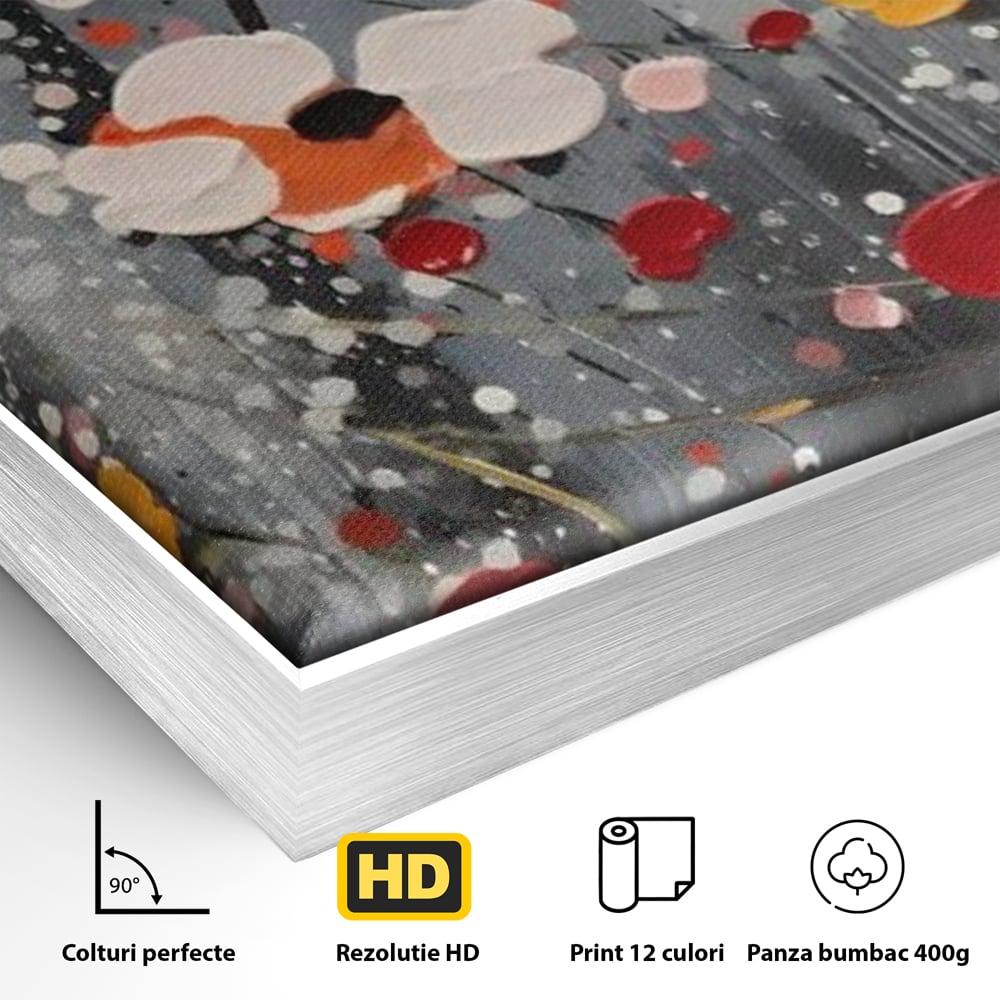 Tablou Canvas Premium LuxCanva® A1629, Minimal Flowers ,  Living, Flori, Natura, Decorativ, Dormitor, Culori Vibrante