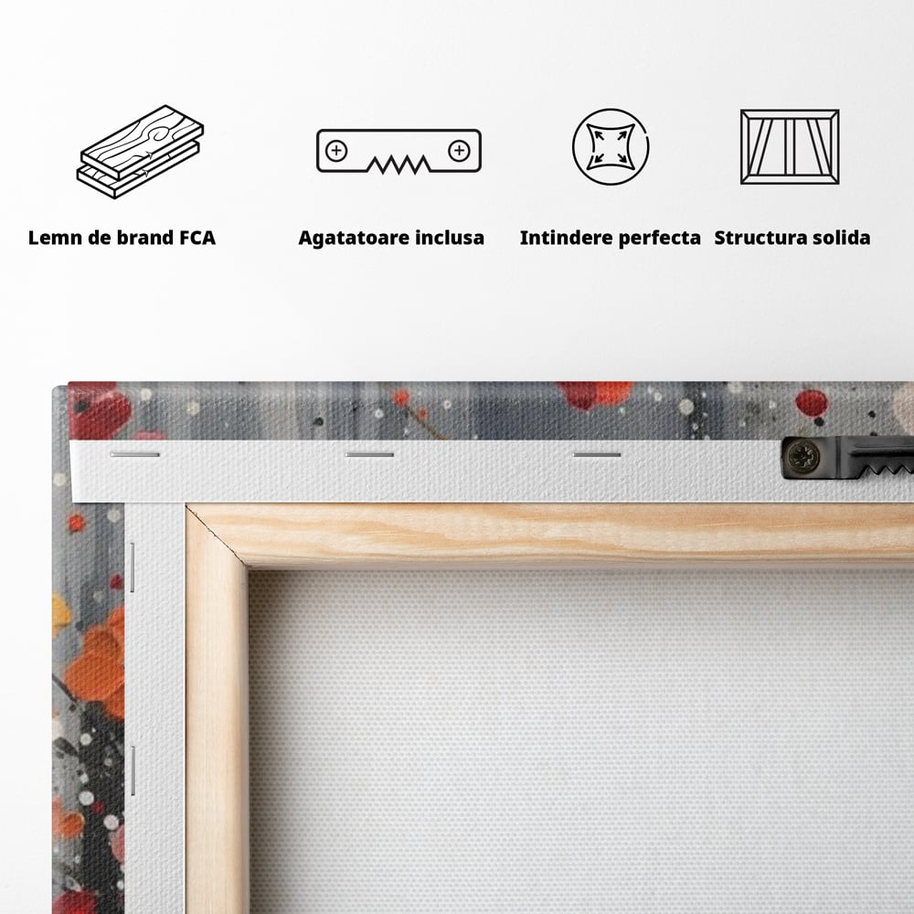 Tablou Canvas Premium LuxCanva® A1629, Minimal Flowers ,  Living, Flori, Natura, Decorativ, Dormitor, Culori Vibrante