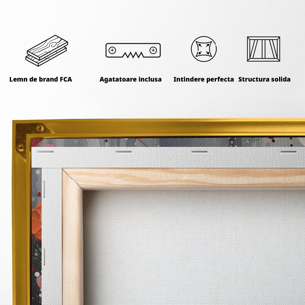 Tablou Canvas Premium LuxCanva® A1629, Minimal Flowers ,  Living, Flori, Natura, Decorativ, Dormitor, Culori Vibrante