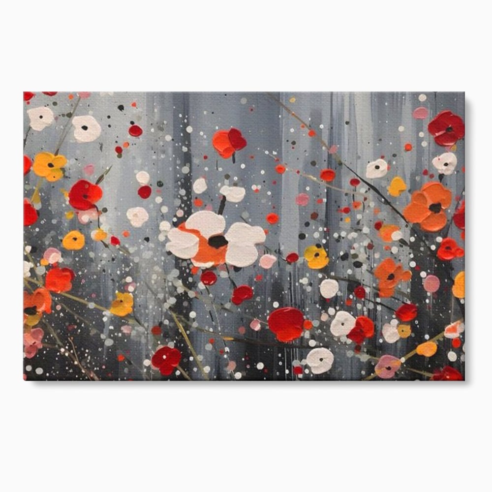Tablou Canvas Premium LuxCanva® A1629, Minimal Flowers ,  Living, Flori, Natura, Decorativ, Dormitor, Culori Vibrante