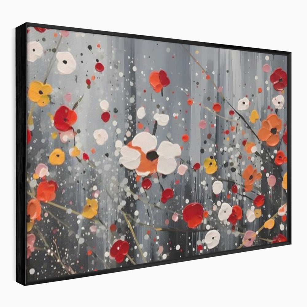Tablou Canvas Premium LuxCanva® A1629, Minimal Flowers ,  Living, Flori, Natura, Decorativ, Dormitor, Culori Vibrante